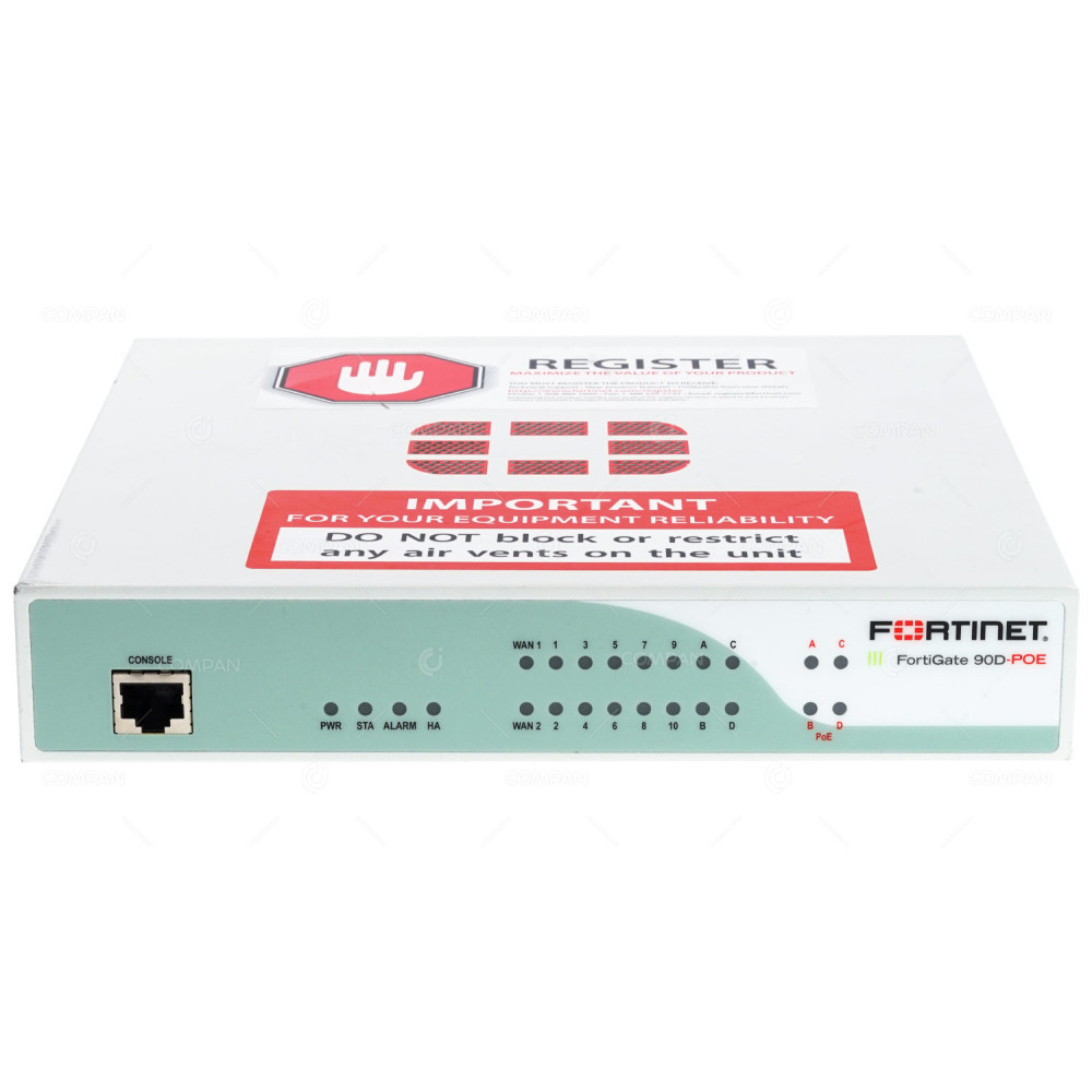 FG-90D-POE FORTINET 16 PORT 1GB ETHERNET 4 POE PORTS WITHOUT AC ADAPTER